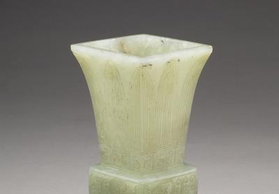 图片[3]-Jade rhombus Gu vase, Qing dynasty (1644-1911)-China Archive